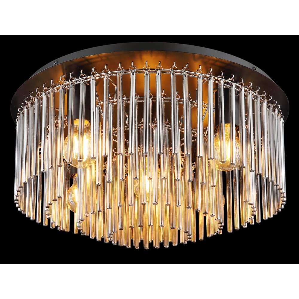 Zwarte plafondlamp Gorley met glas Ø 32cm Globo 9007371448951