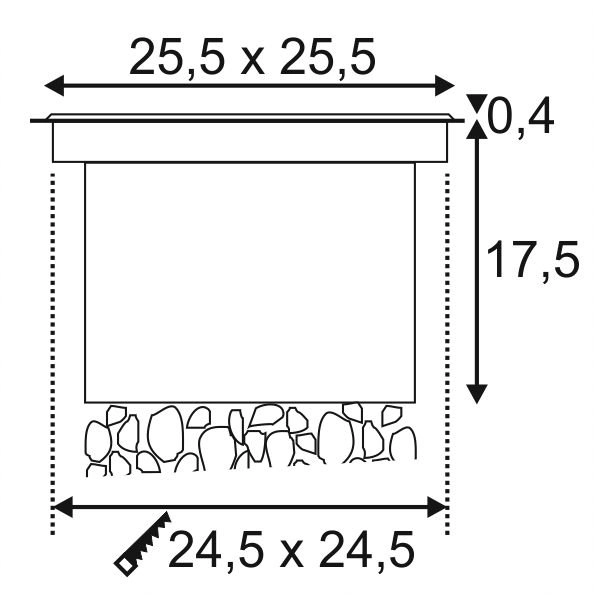 Grondspot A-symmetrisch Dasar Led 28watt - 25cm SLV 4024163159197