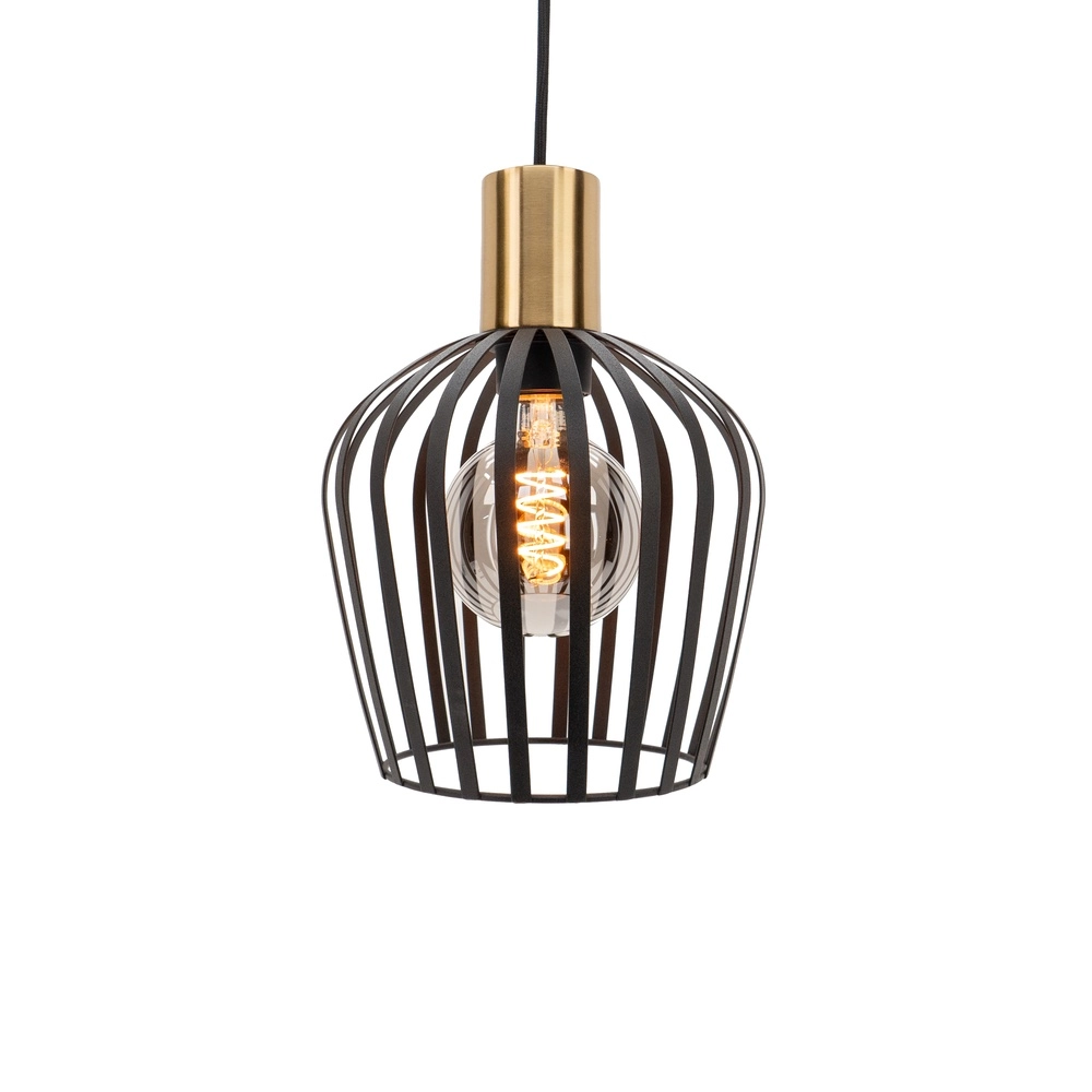 Hanglamp Empoli zwart met goud - Ø 20cm