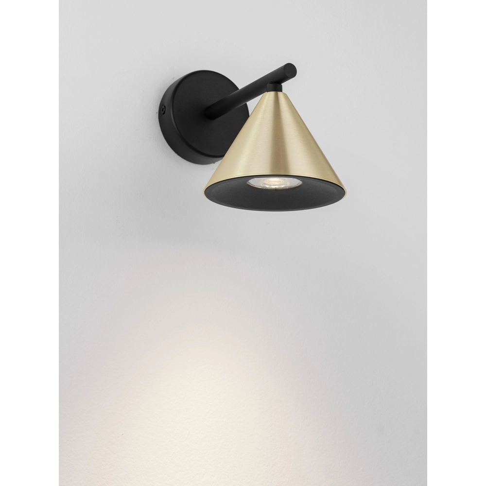 Wandlamp Conico enkel zwart met goud Lyora 5212017475374