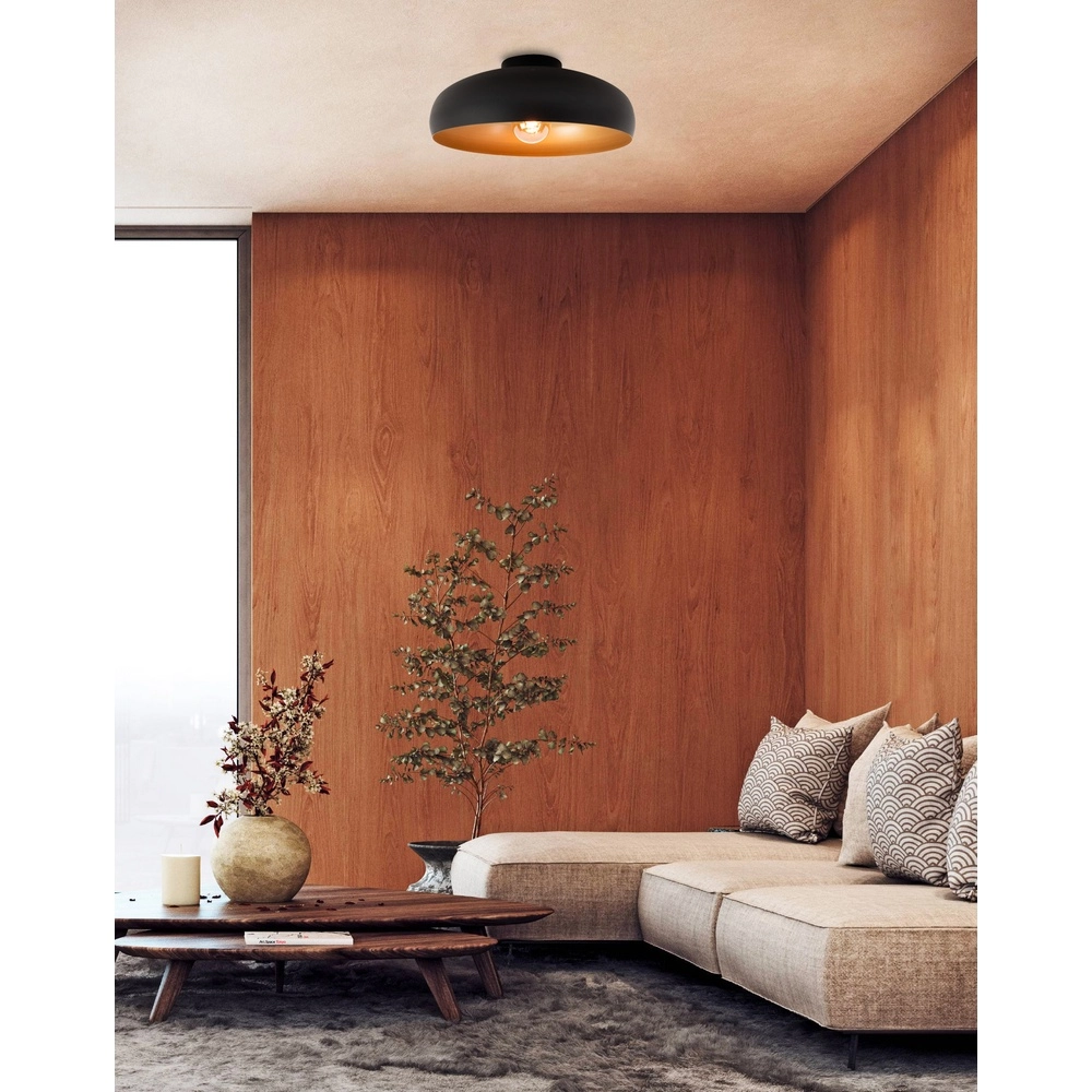 Zwarte plafondlamp Mogano Ø 40cm - 1x E27 Eglo 9002759318499