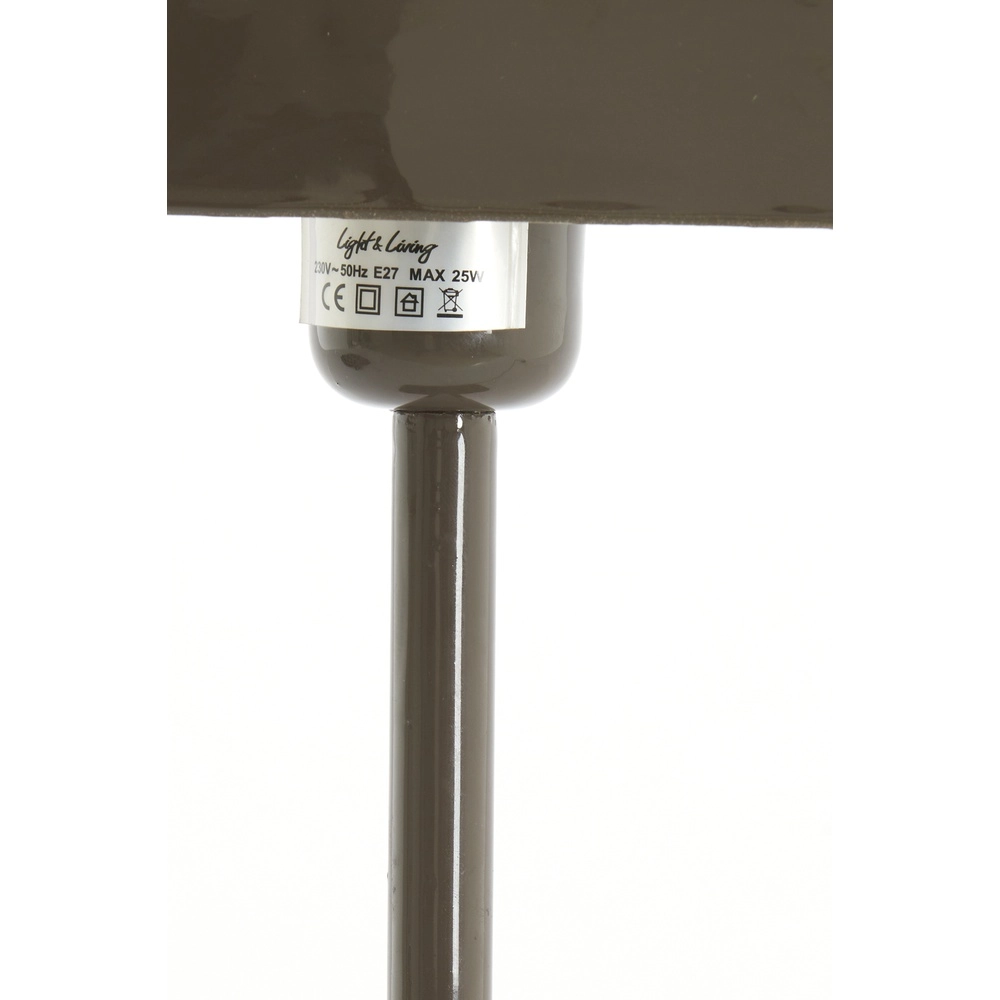 Nachtkastlamp Elenie 25x13cm - glans donker bruin Light & Living 8717807818876