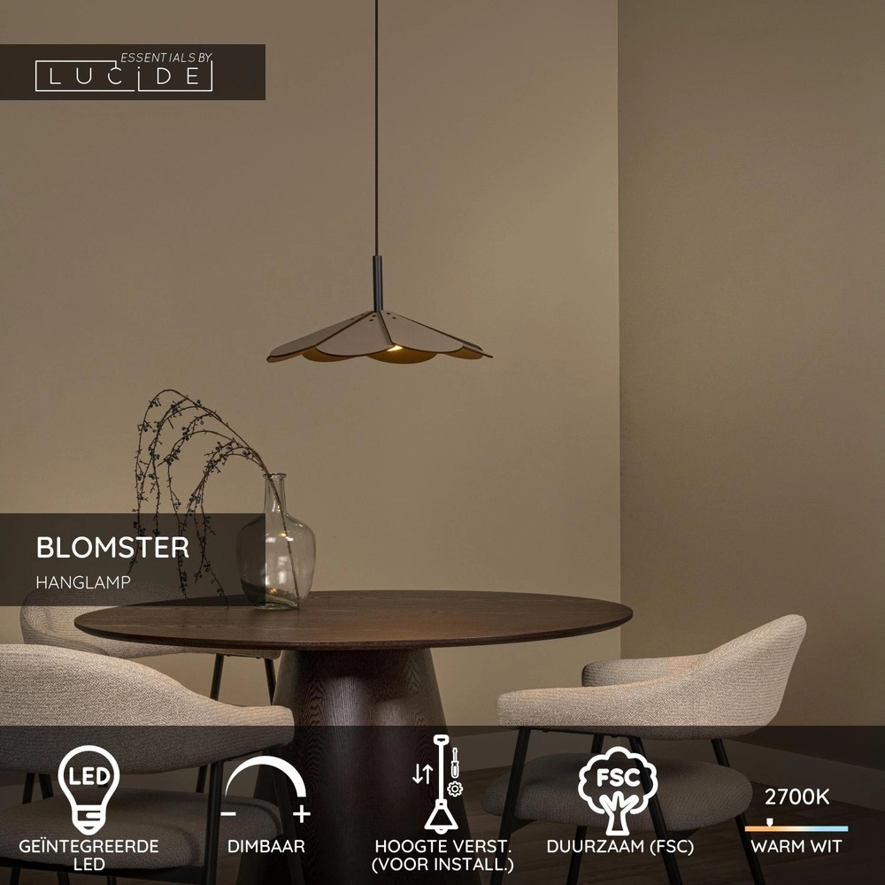 Design hanglamp Blomster taupe Lucide 5411212771544