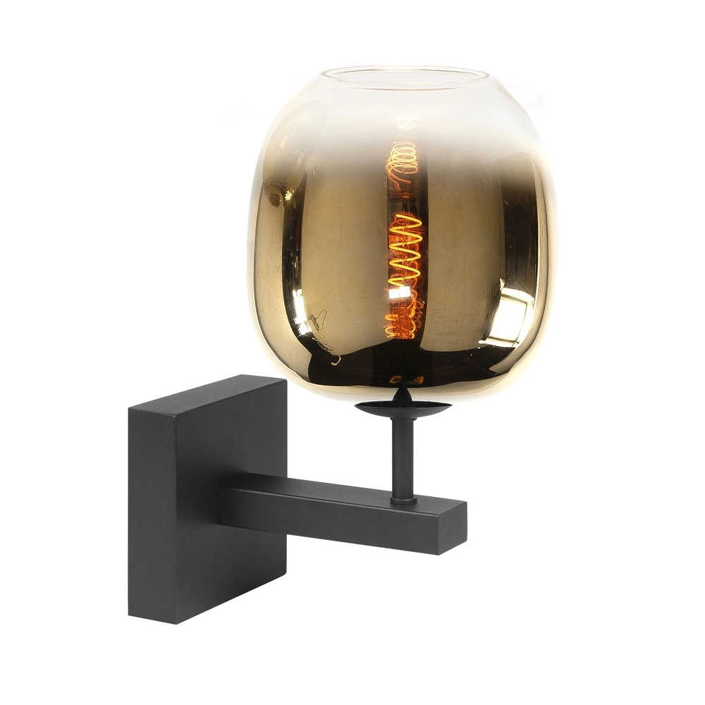 Wandlamp Bellini zwart met goud glas Ø 23cm
