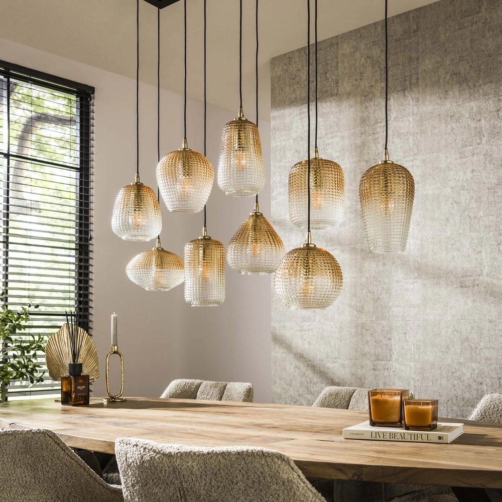XXL hanglamp Dot 9 amber fading glazen Lyora 8716803511194