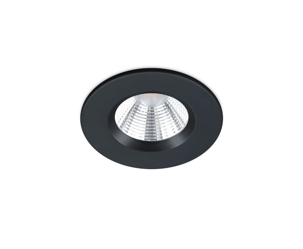 Badkamer inbouwspot Zagros met led rond zwart