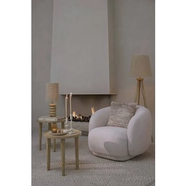 Fauteuil 93x87x73 cm Ovito crème Light & Living 8717807712464