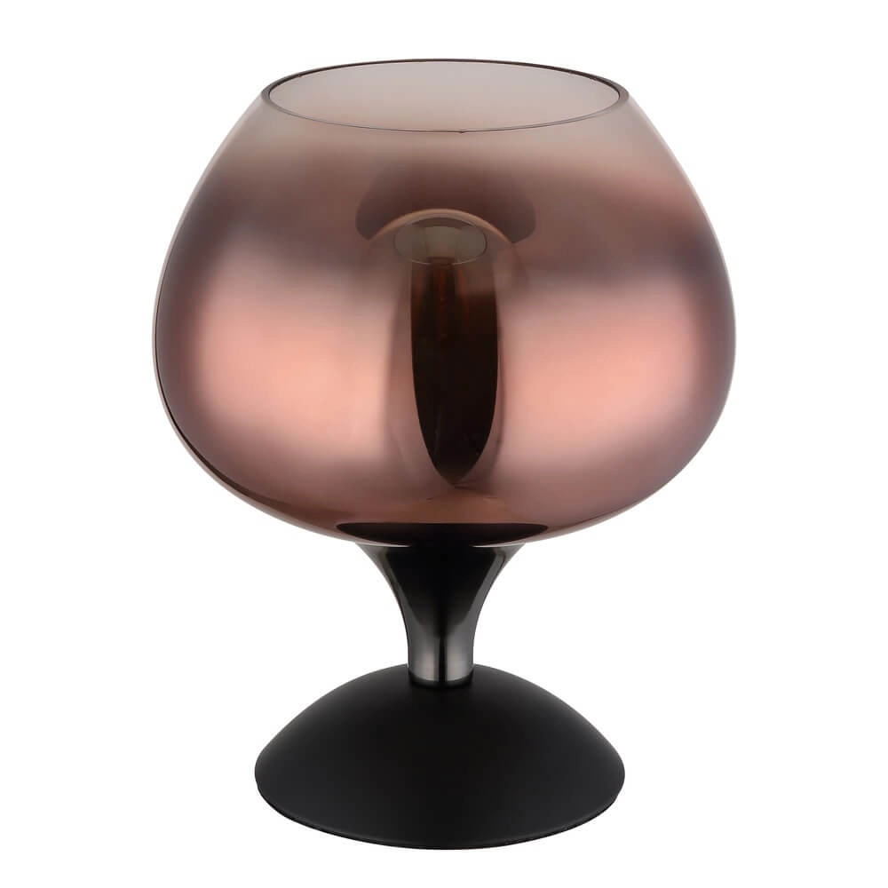 Zwarte tafellamp Maxy met rood glas Ø 15cm Globo 9007371462148