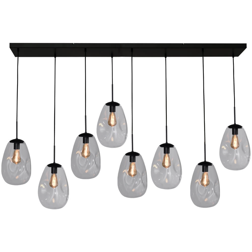 Hanglamp Lava 8x helder glas Ø 22,5cm