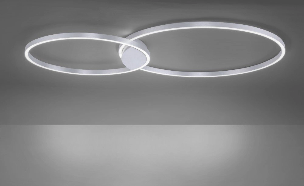Design plafondlamp Q-Kate 2-rings 124cm grijs Paul Neuhaus 4012248333556