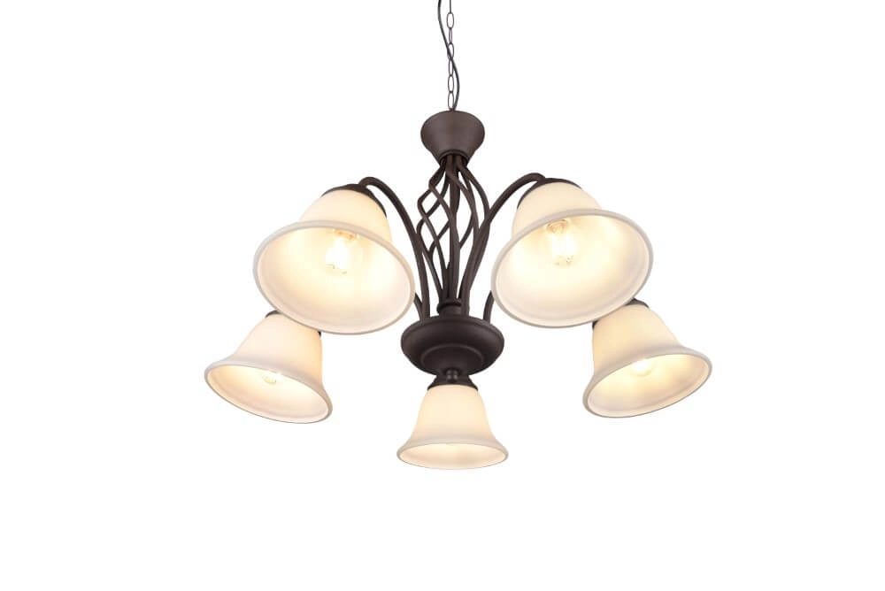 Kroonluchter Rustica 60cm 5-lichts roestbruin Trio 4017807504682