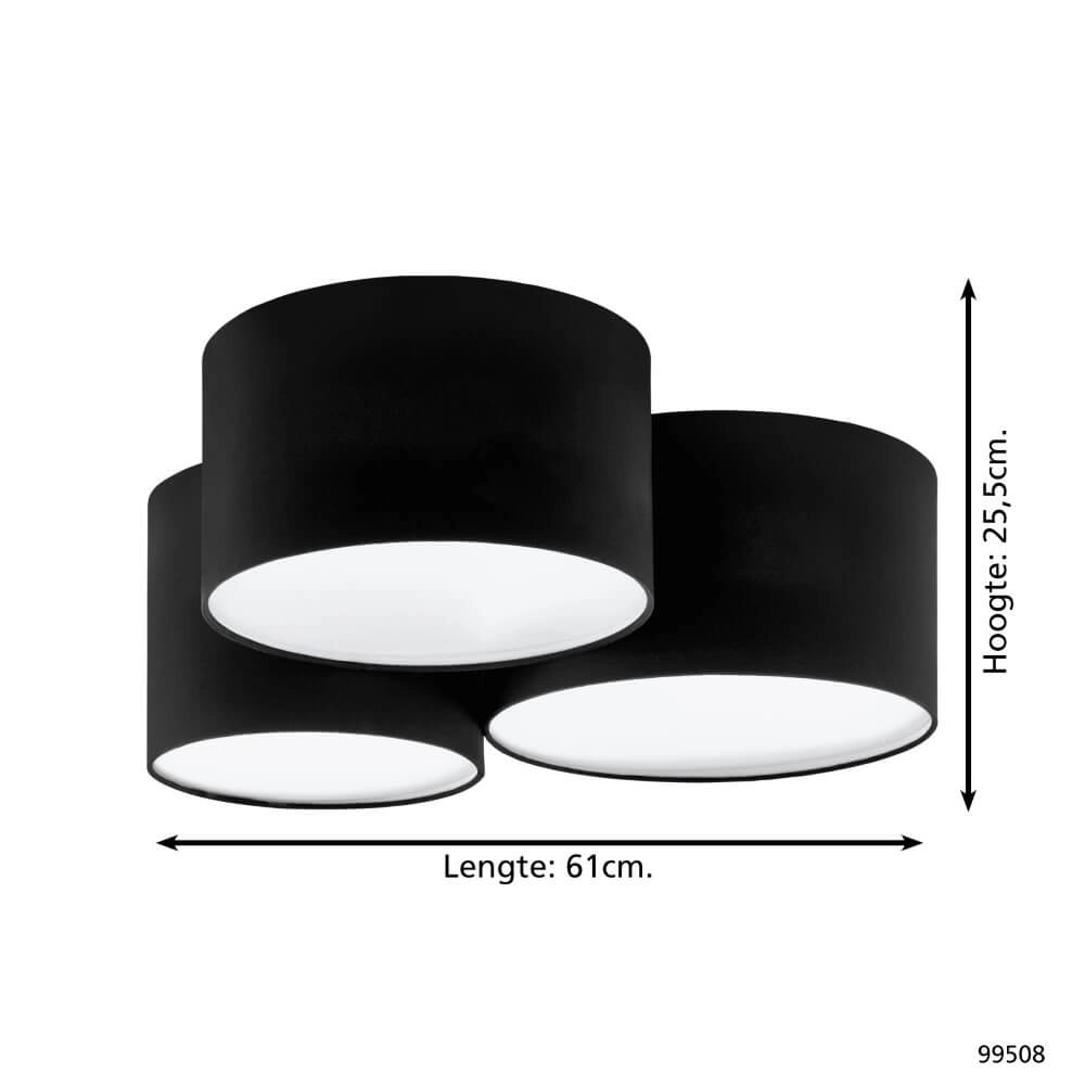 Zwarte plafondlamp Pastore 2 Eglo 9002759995089