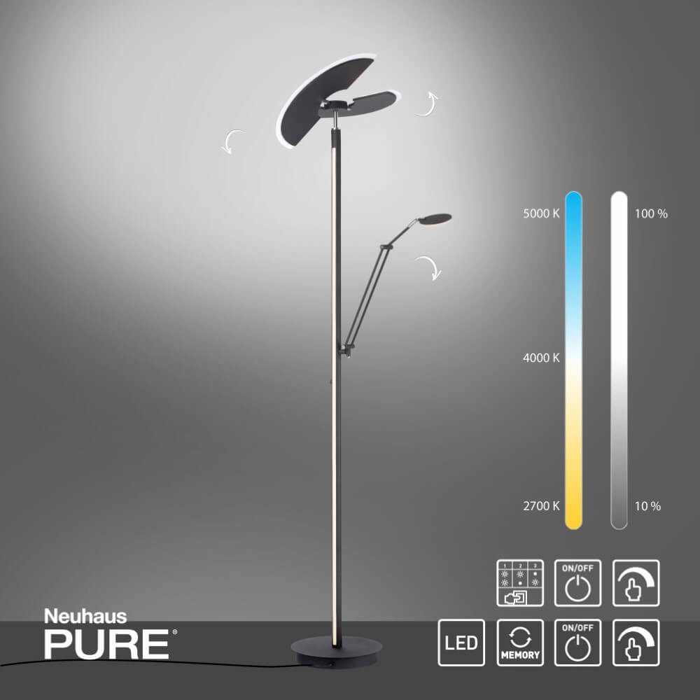 Vloerlamp Pure Mutil antraciet Paul Neuhaus 4012248364345
