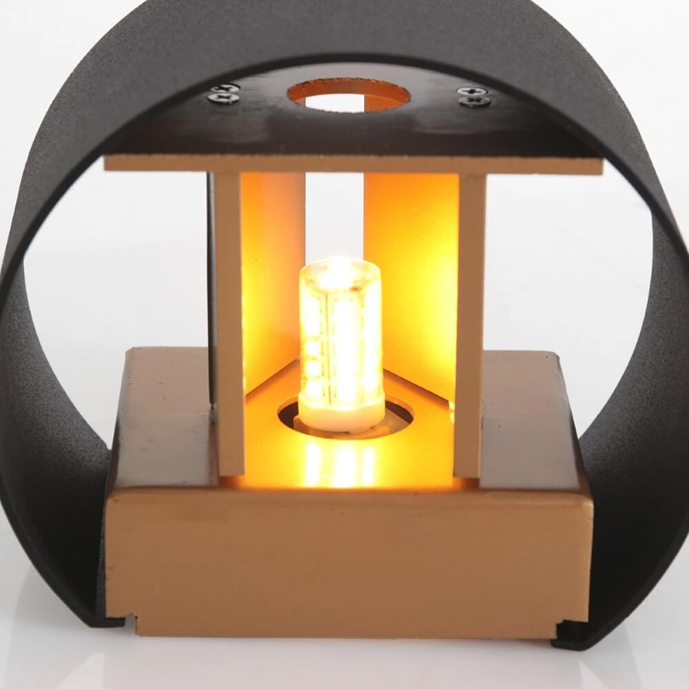 Ronde zwarte wandspot Muro up en down Steinhauer 8712746152616