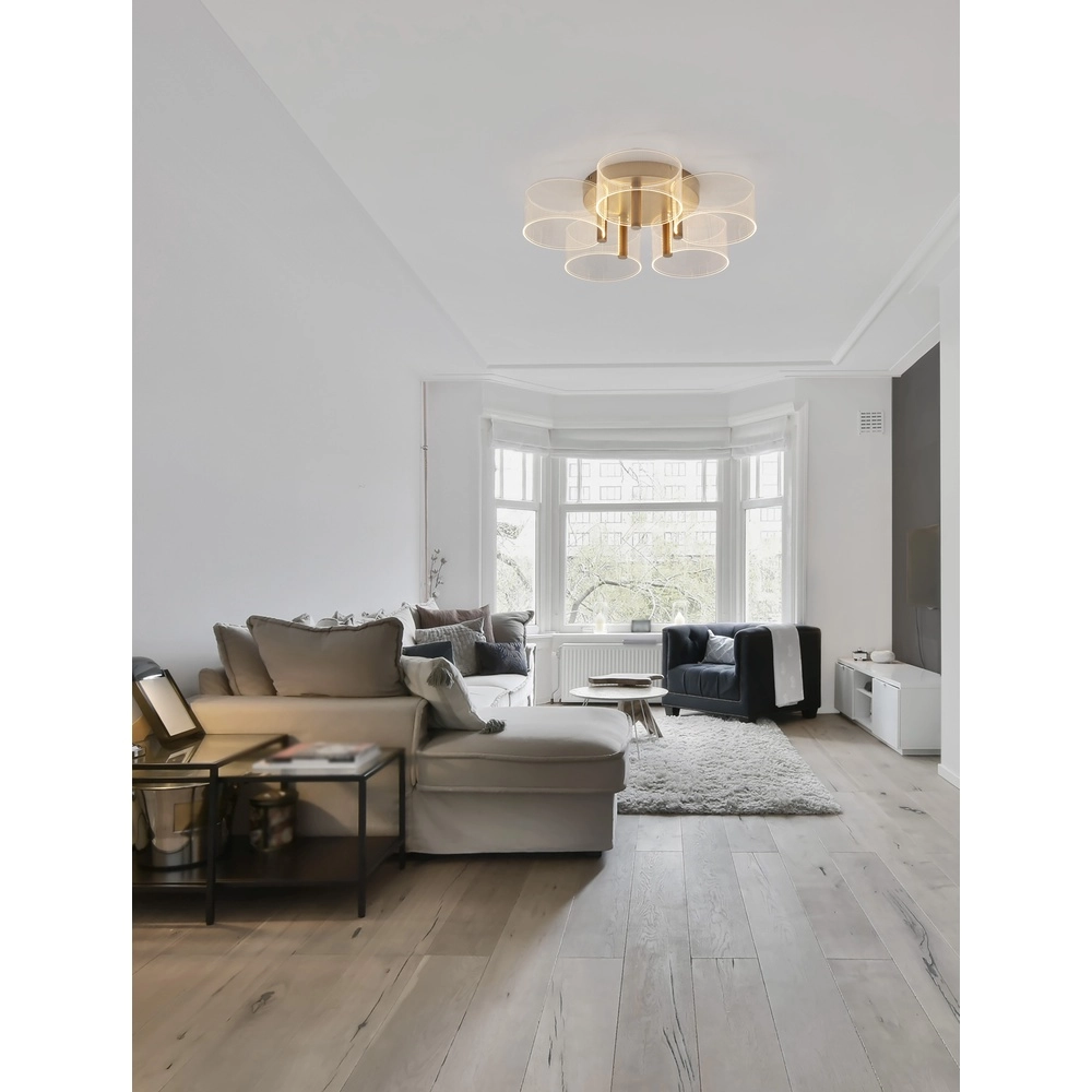 Design ceiling lamp Gatlin gold Ø 56cm Lyora 5212017433503