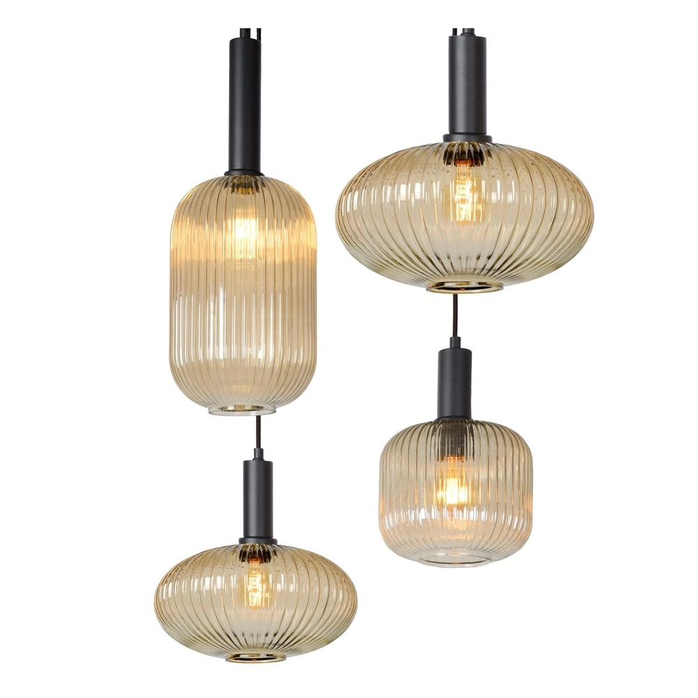Hanglamp Maloto 7-lichts met amber glas Lucide 5411212451569