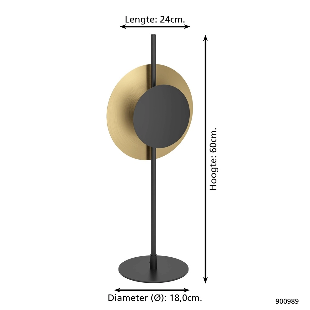Led tafellamp Tocina zwart met goud Eglo 9008606292653