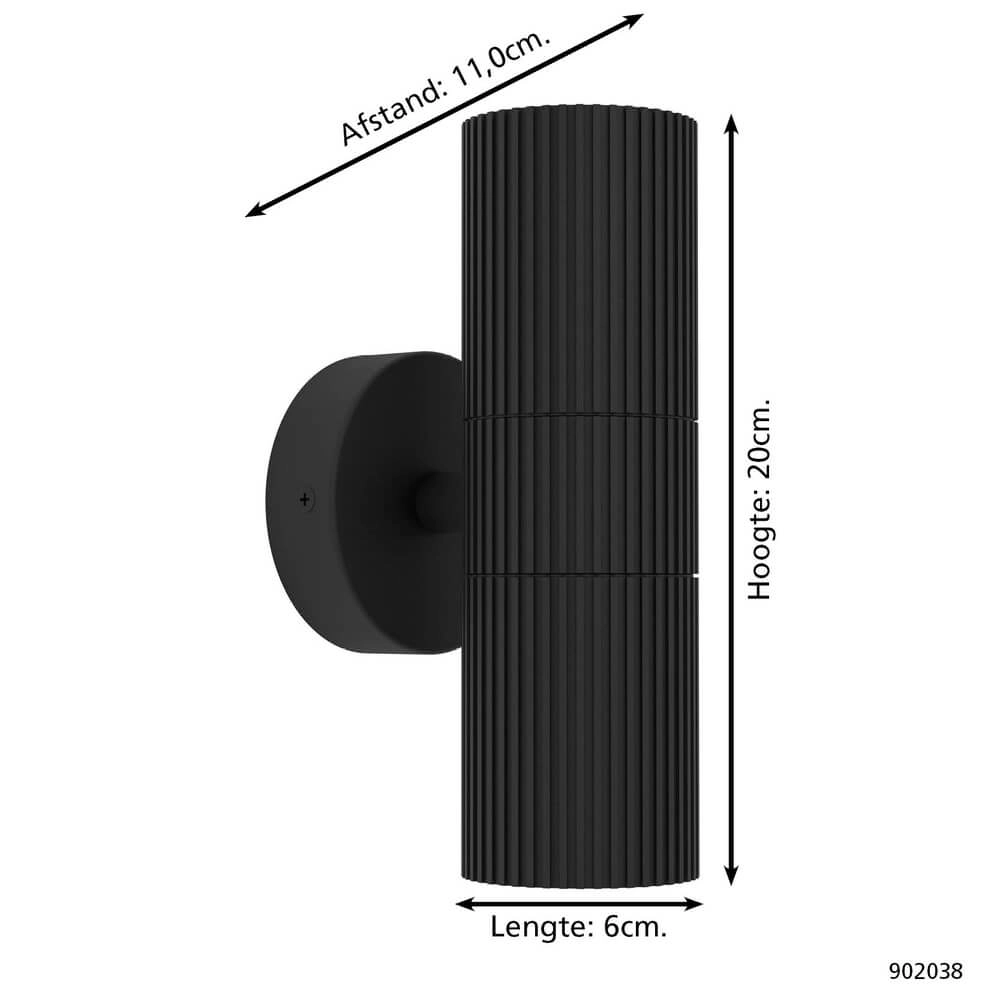Opbouwspot Tomelloso up & down zwart Eglo 9008606355990