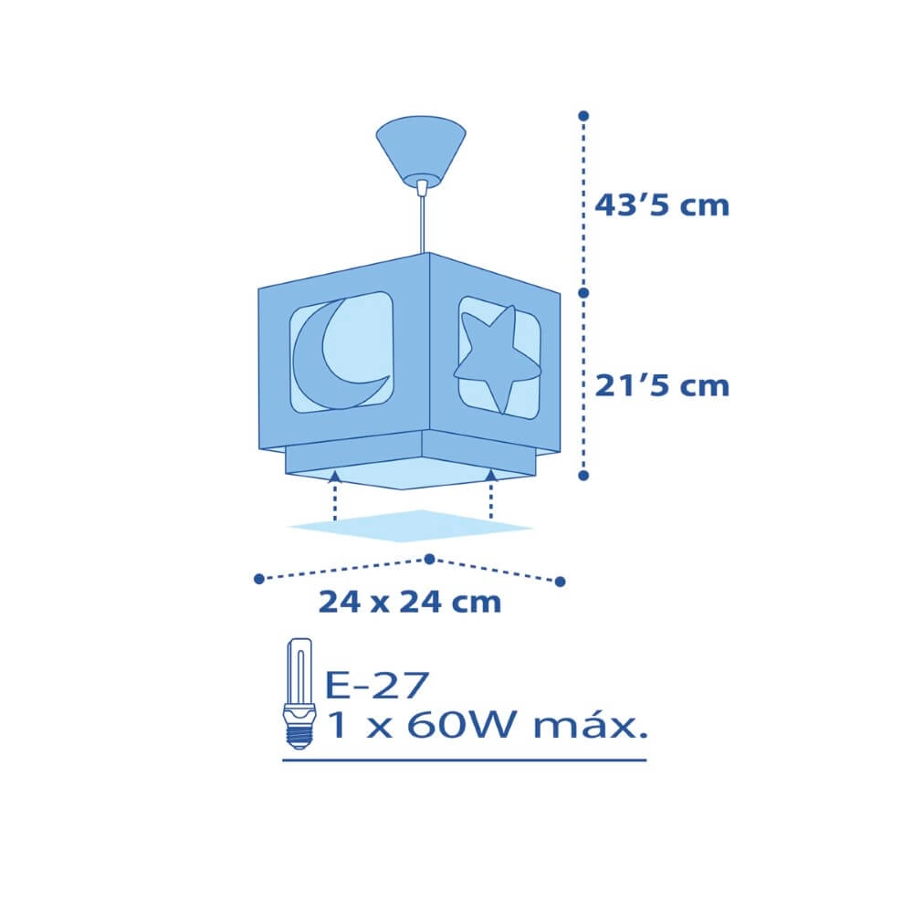Kinderkamer hanglamp Moonlight blauw Dalber 8420406632322