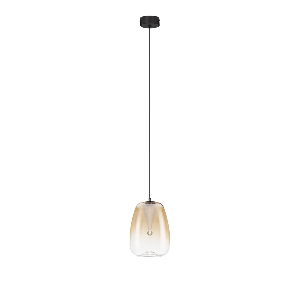 Design hanglamp Oblo 1-lichts amber glas Lyora 5212017474094