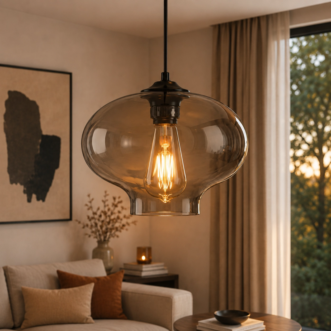 Hanglamp Toronto smoke glas