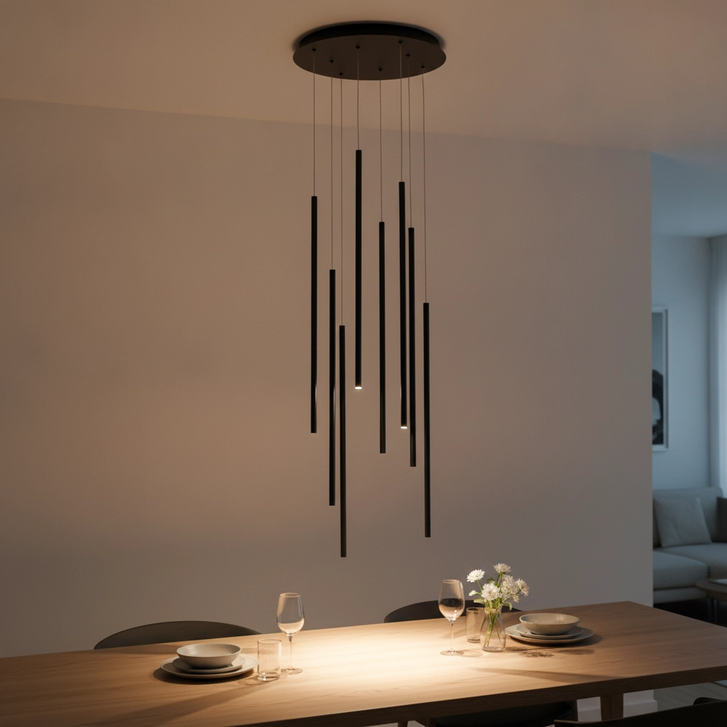 Design hanglamp Elettra 8-lichts zwart