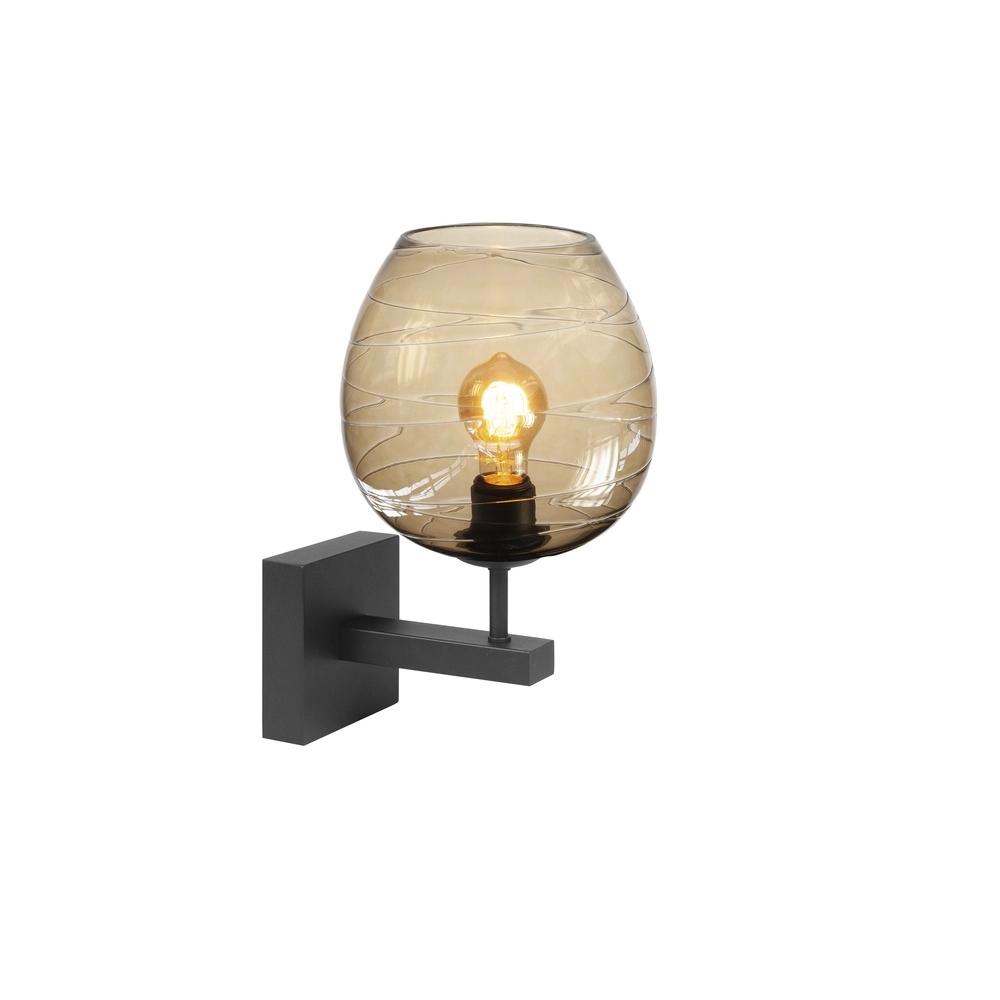 Wandlamp Fantasy zwart met goud glas