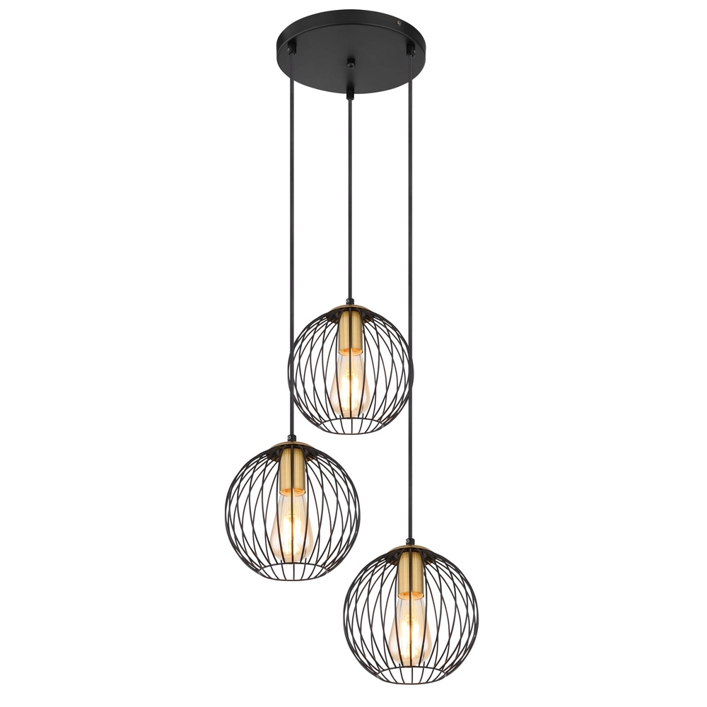 Zwarte draadlamp Eusebius design