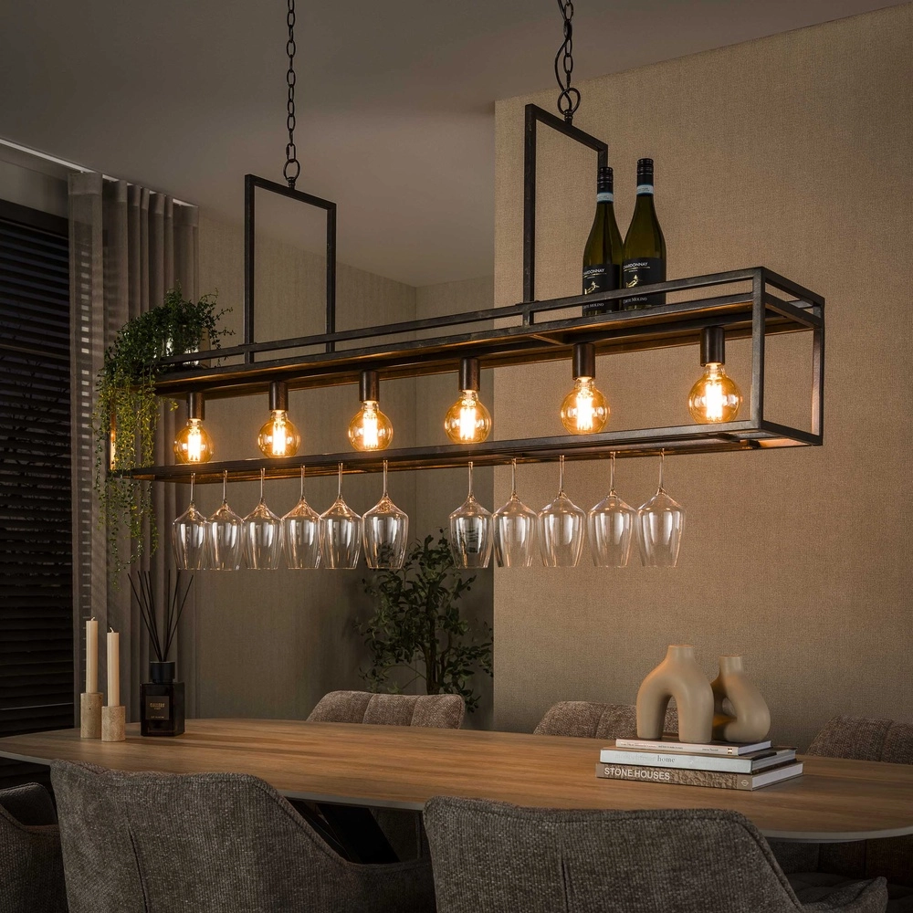 Keuken eiland hanglamp Decorate 160cm - urban bruin