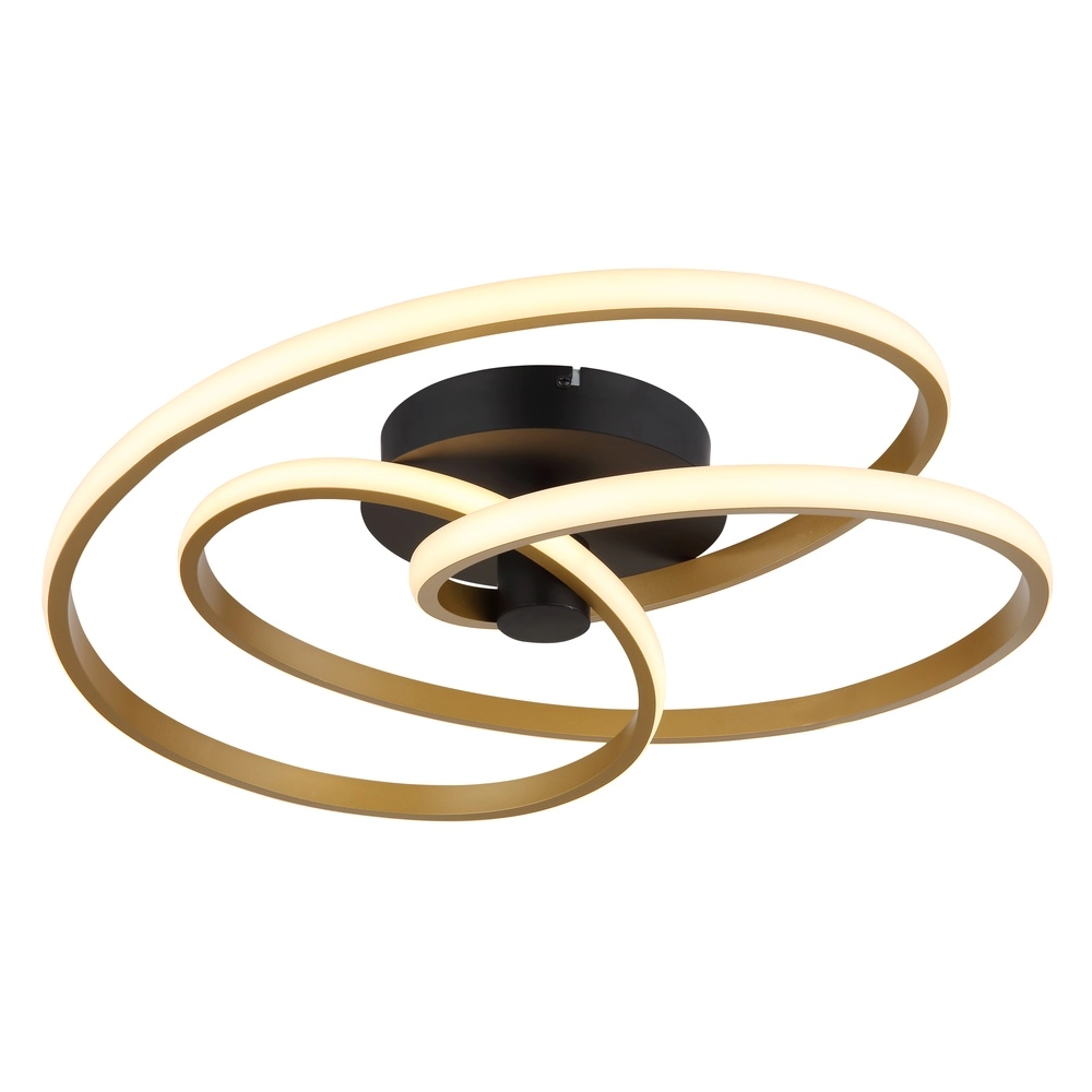 Moderne plafondlamp Glyxar zwart met goud