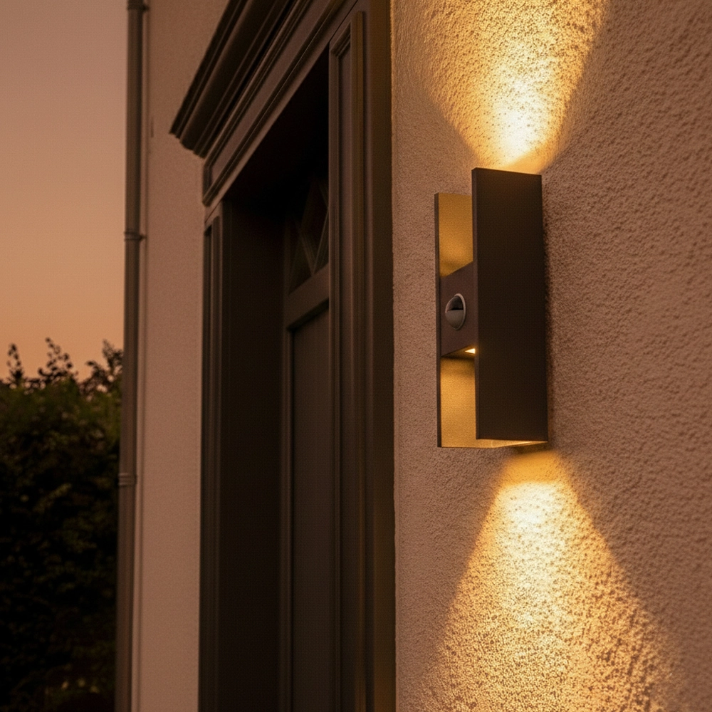 Wandspot Flatt zwart met sensor SLV 4024163306461