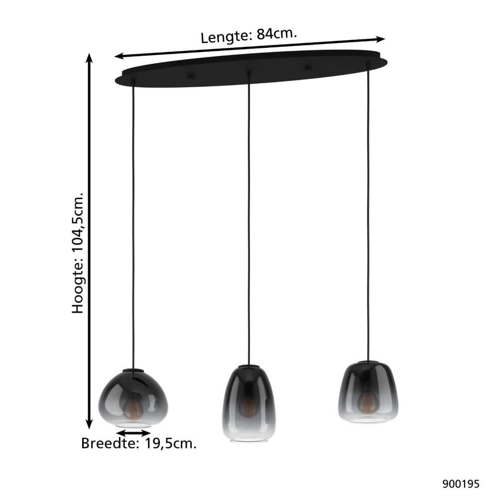 Eetkamer hanglamp Aguilares met glas Eglo 9008606235551