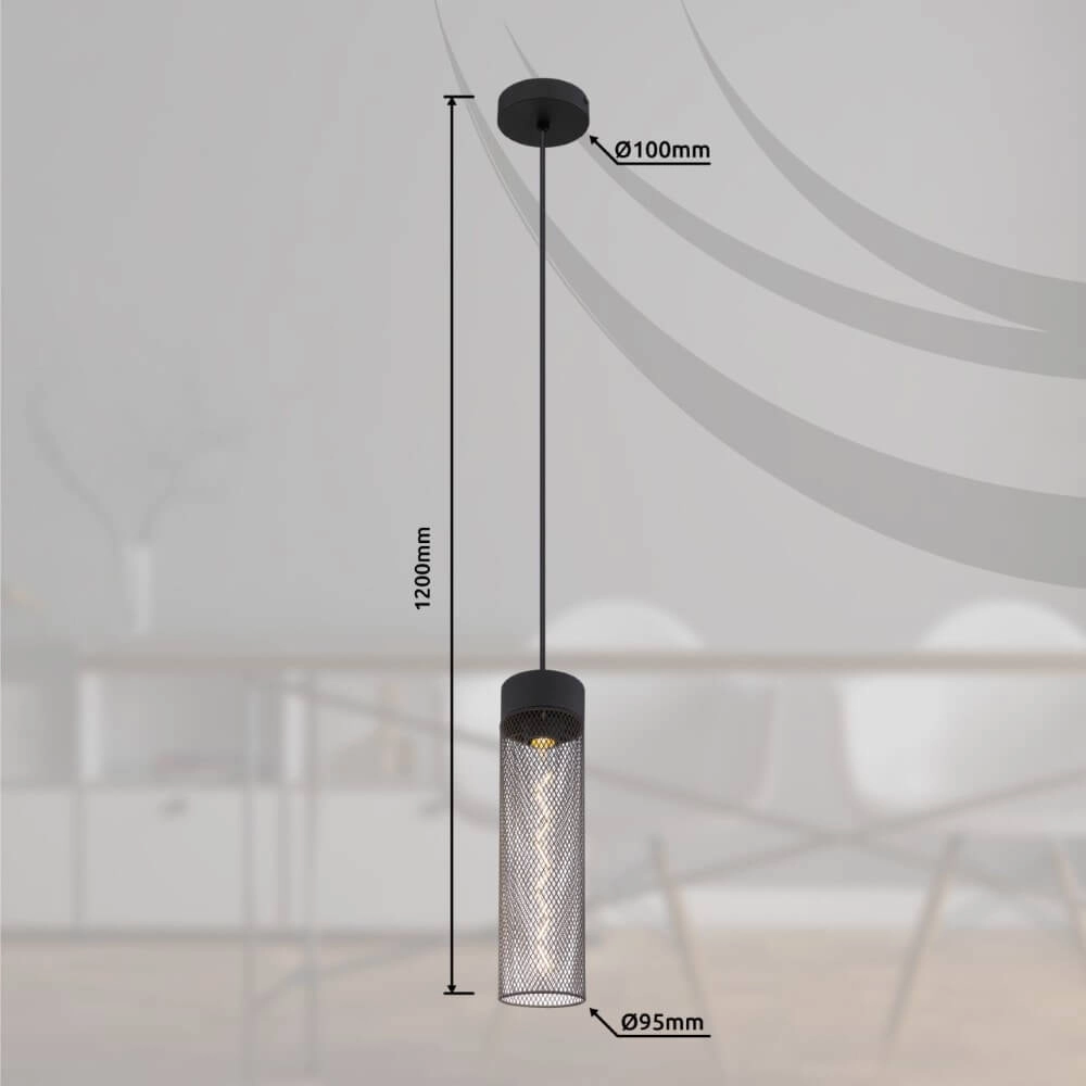 Hanglamp Hans zwart Globo 9007371444502