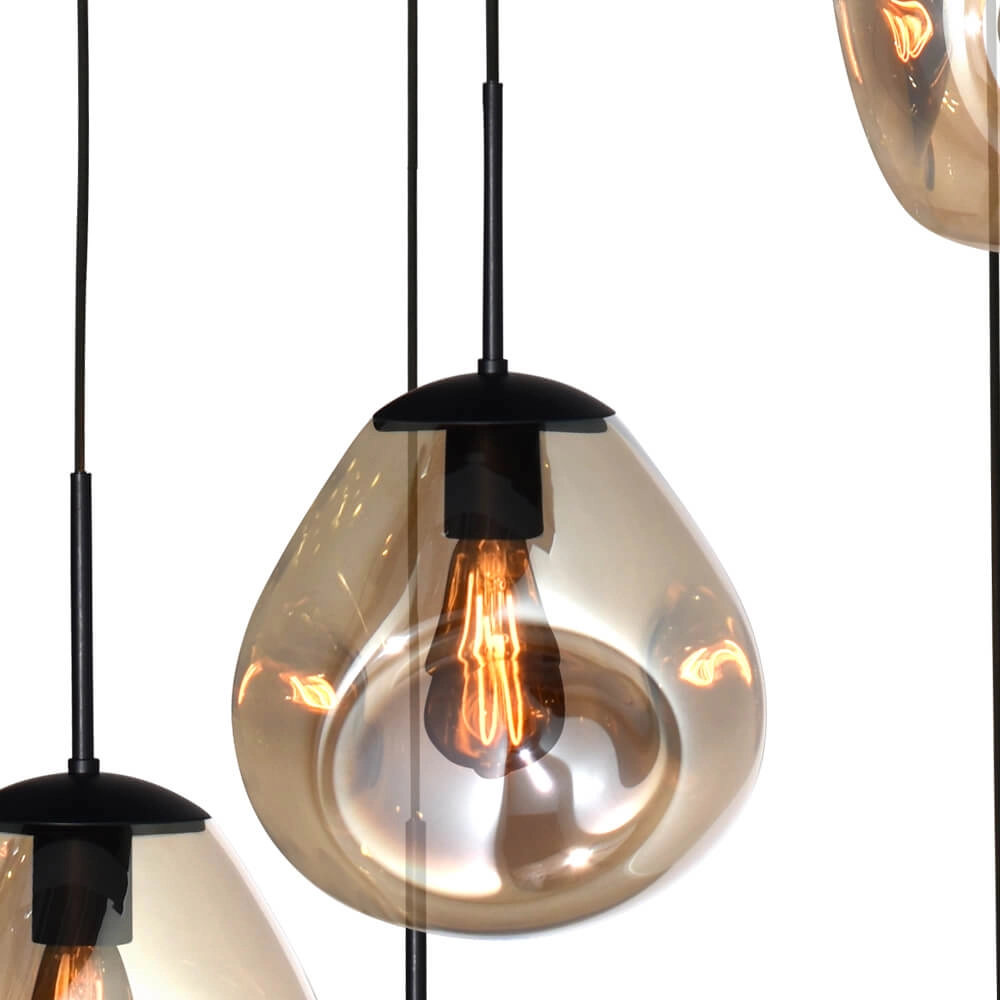 Vide hanglamp Lava 5x goud glas Ø 24cm Masterlight 8718121286570