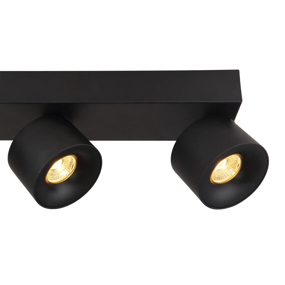 Strakke plafondlamp Rae 4-lichts zwart Globo 9007371459643