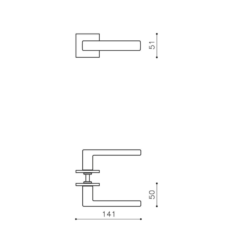 Design deurklink Planet Q mat chroom Olivari 8714186477366