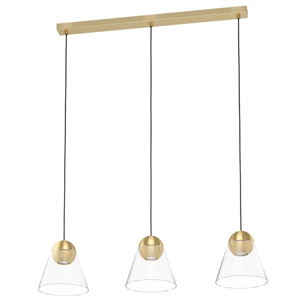 Gouden eettafellamp Cerasella met glas
