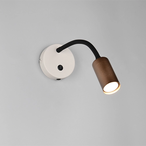 Wandlampje Taryn mokka bruin met schakelaar