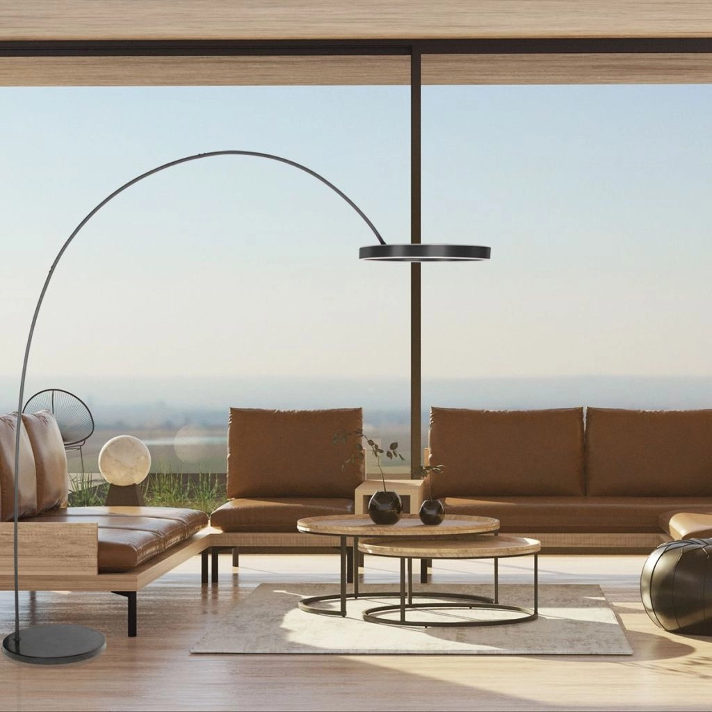 Moderne booglamp Luna-Arc zwart Steinhauer 8712746180190