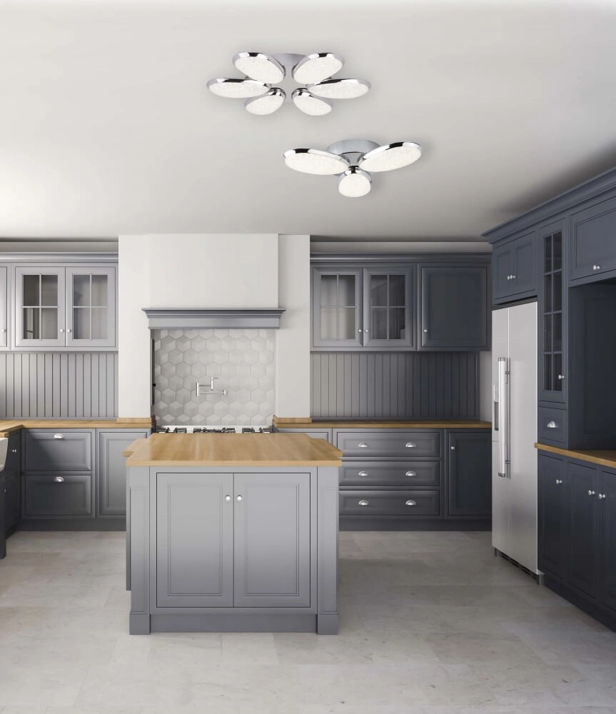 Design plafondlamp Lori 3-lichts grijs Searchlight 5053423097626