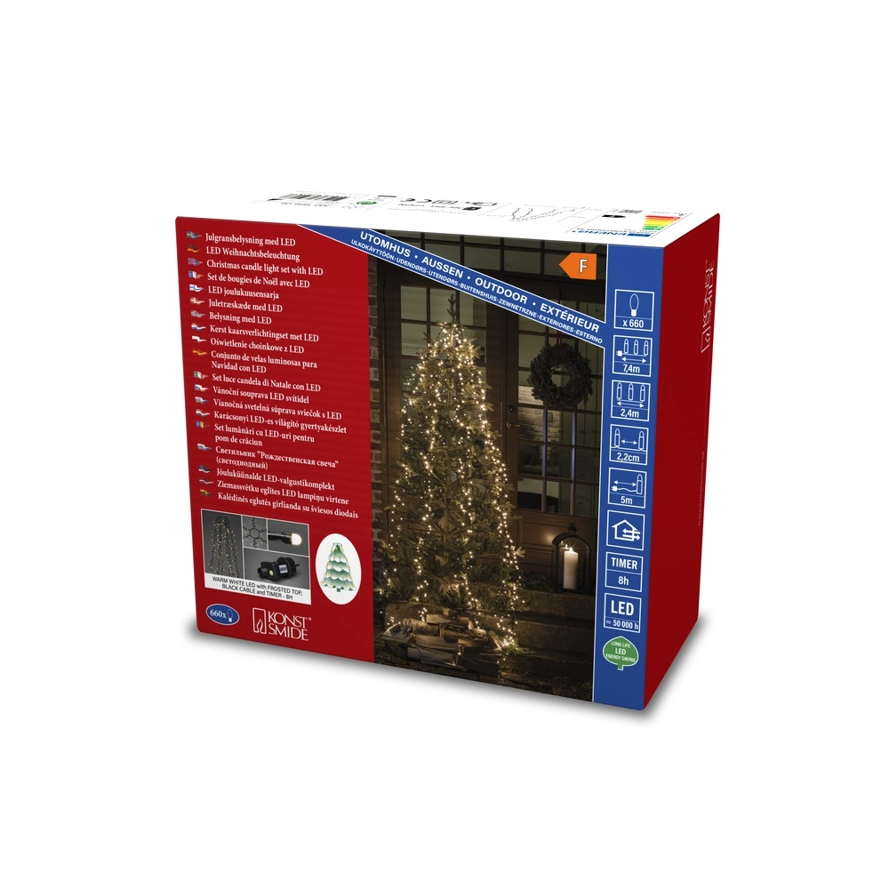 Verlichtingset 240cm - 6x 110 led - 2700K frosted voor kerstboom KonstSmide 7318306650137
