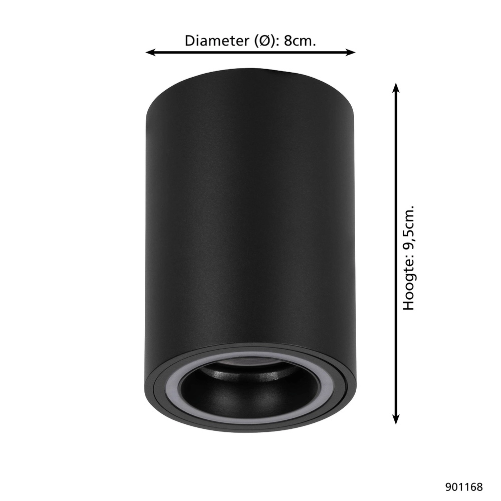 Zigbee opbouw spot Carosso-Z zwart