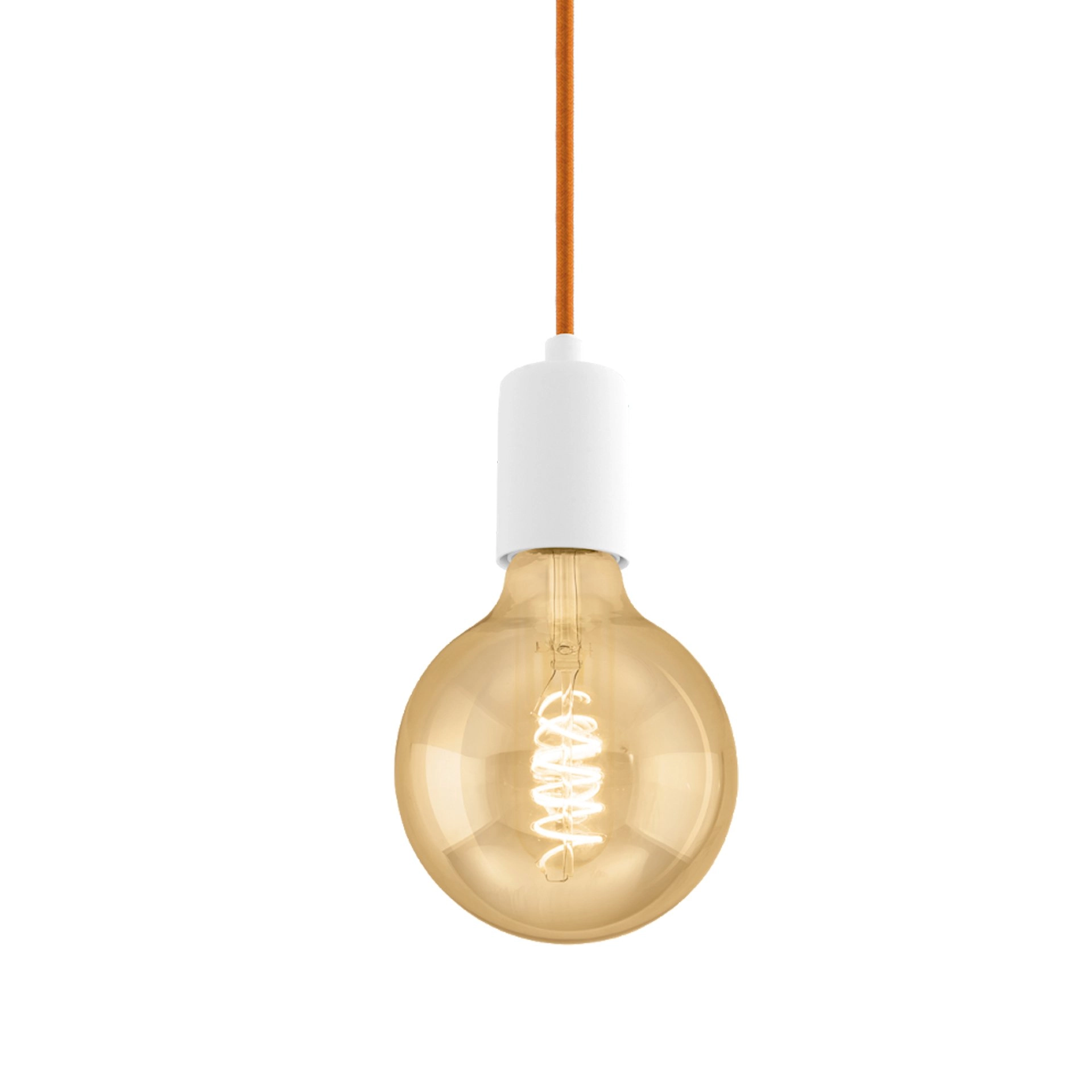 Hanglamp Yorth pendel wit met oranje snoer