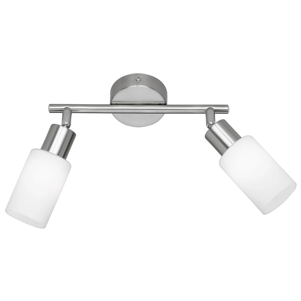 Moderne Plafondlamp Mars 2-lichts nikkel mat Moderne Plafondlamp Mars 2-lichts nikkel mat