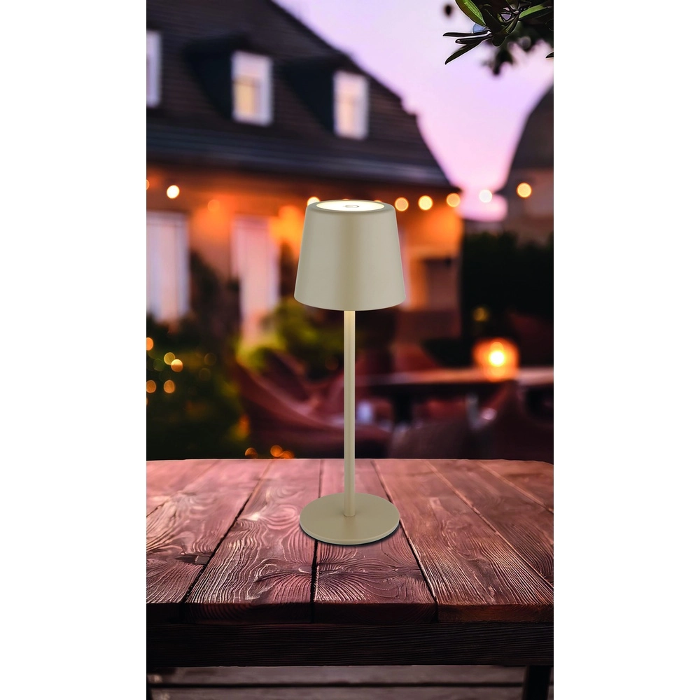 Moderne tafellamp Vancouver zand bruin oplaadbaar Globo 9007371525478