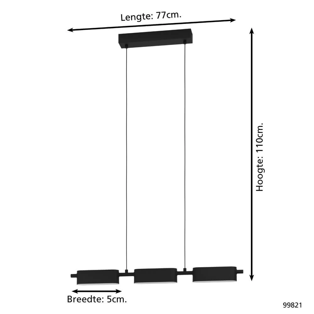 Zwarte hanglamp Rovira Eglo 9002759998219