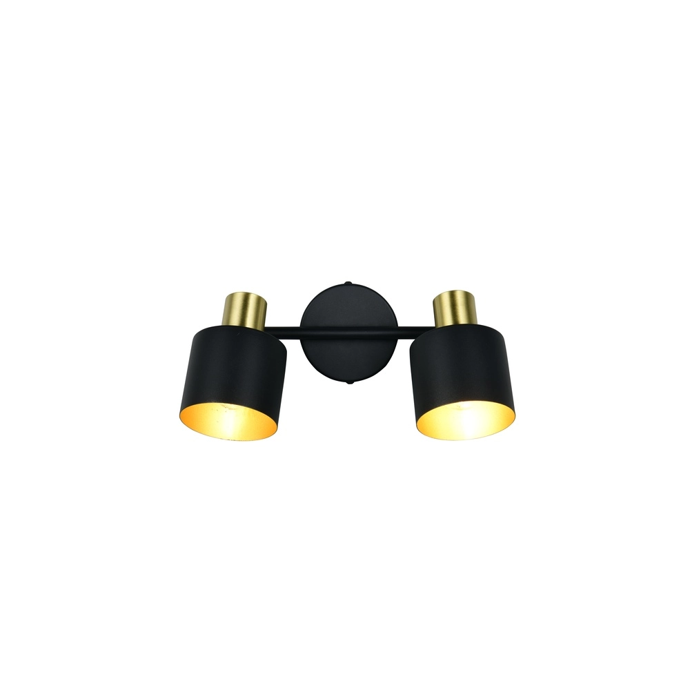 Plafondlamp Eva 2-lichts zwart met goud Trio 4017807654653