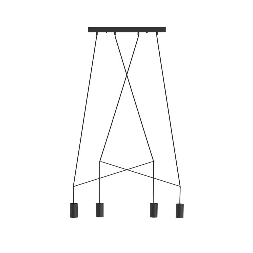 4-lichts hanglamp Imbria zwart
