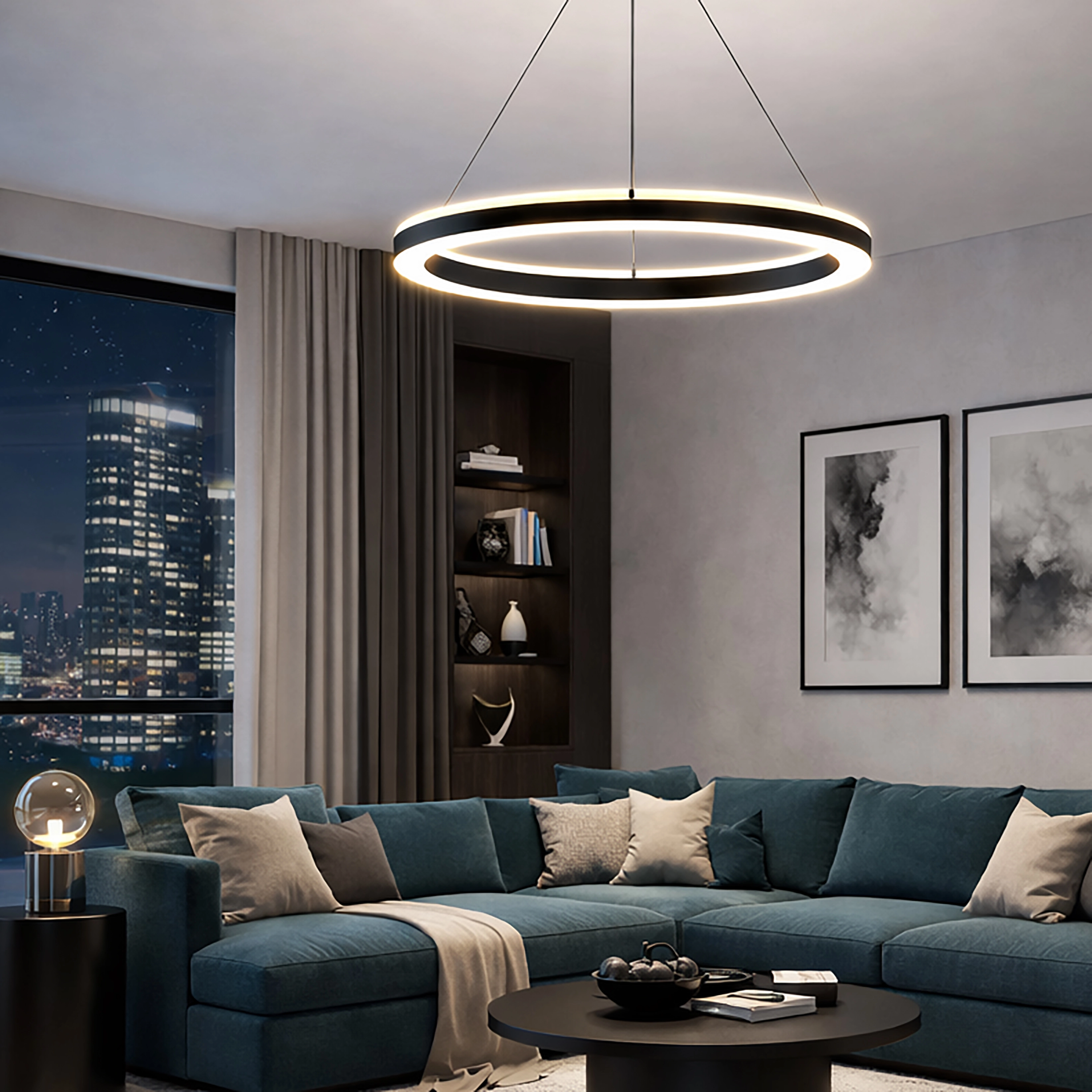Design hanglamp Ada Ø 100cm zwart Lyora 5053423315478