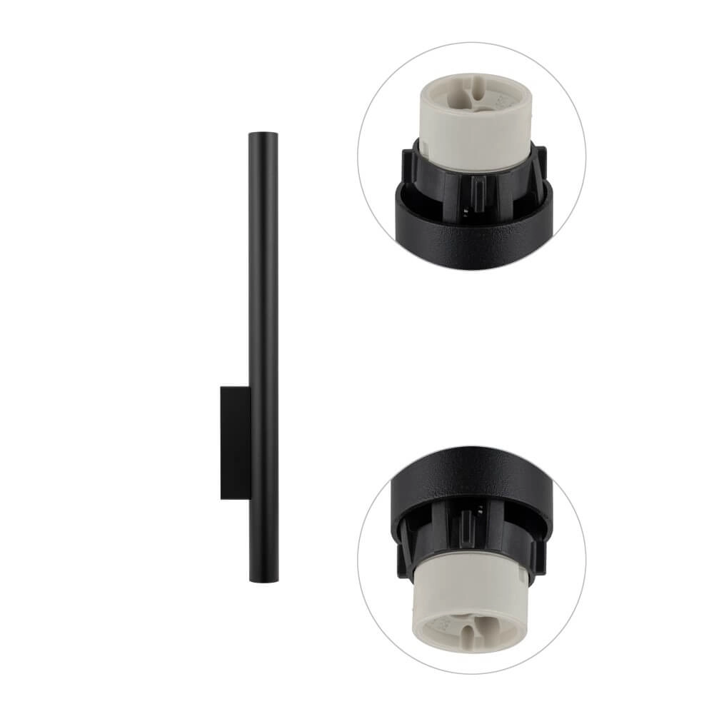 Zwarte lange wandspot Fourty  XL up & down Lyora 5903139107594